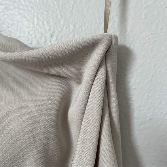 ASOS (4) One Shoulder Light Gray Dress with Tie Wrap - Picture 3 of 9